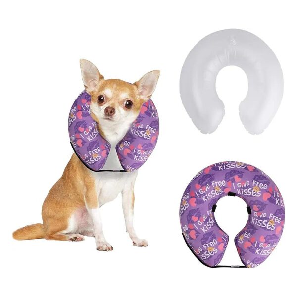 Inflatable Dog Collar with Soft Minky Covers for Small Med Large Breeds Surgery Recovery