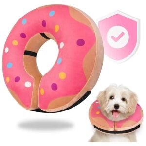 Inflatable Dog Cone Collar with Soft Donut Design for Large Dogs XL Post Surgery Recovery