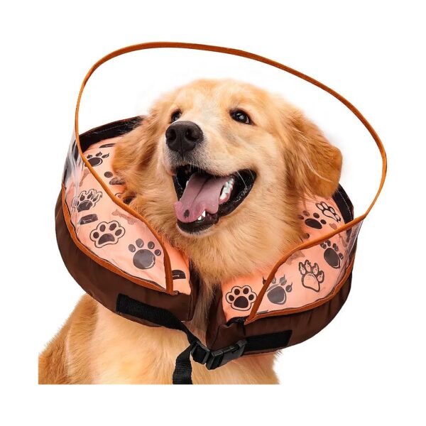 Inflatable Dog Cone for Large Dogs After Surgery with Adjustable Strap Buckle