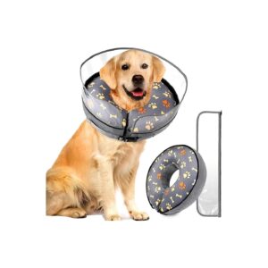 Inflatable Dog Cones for Large Dogs with Adjustable Strap and Soft Pet Pillow Comfy