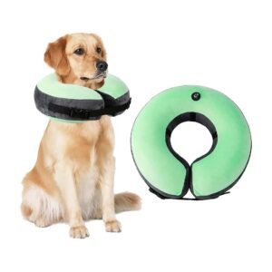 Inflatable Dog Recovery Collar with Washable Fabric Cover and Easy-Use Buckle