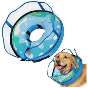 Inflatable Dog Recovery Cone for Large and Medium Dogs Soft Donut Design Wound Care