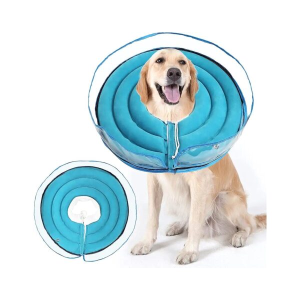 Inflatable Soft Dog Cone Collar for Medium Large Dogs After Surgery Recovery