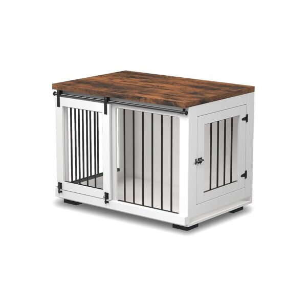 Innovative Dog Crate Furniture for Large Dogs with Built-in Table Top and Metal Bars