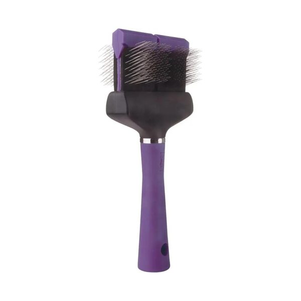 Innovative Large Purple Flexible Double Sided Slicker Brushes for Grooming Dogs With Ease