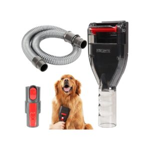 Install Pet Grooming Vacuum Attachment for Dyson Vacuum Cleaners with Long Extension Hose