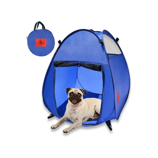 Instant Pet House with 3 Net Windows and Zipper Door for Shade and Safety