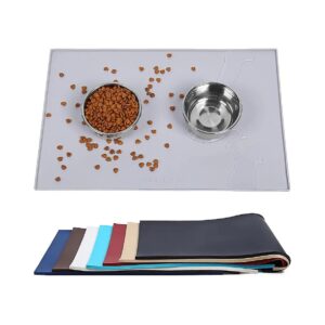 Insulated Food and Water Pet Feeding Mat with Silicone Material and Waterproof Properties