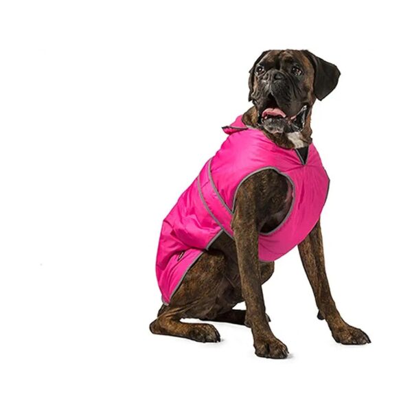 Insulating Large Dog Coat with Water-Repellent Outer Shell in Raspberry Pink