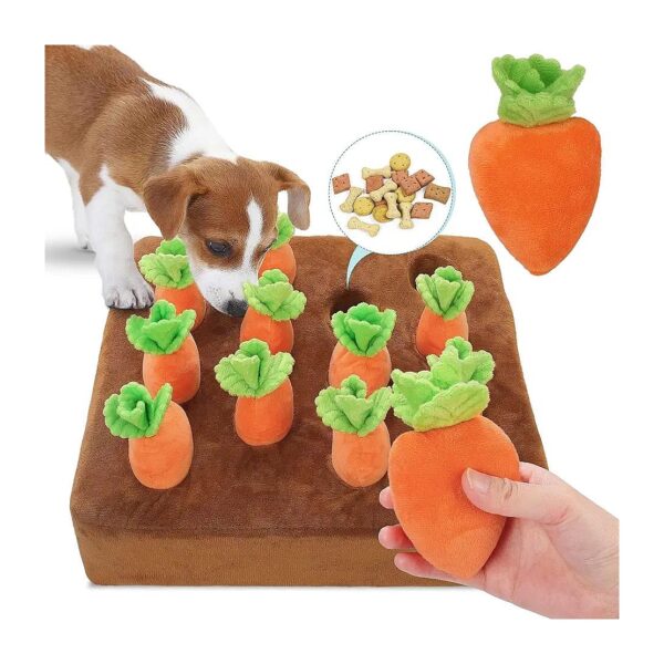 Interactive Carrot Farm Toy for Dogs with 13 Puzzle Pieces and Training System