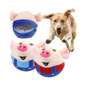 Interactive Dog Ball Cover Replacement Soft Plush Pig Toy for Puppies Cats