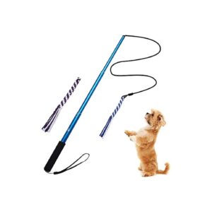 Interactive Dog Toy with Braided Rope Tugs and Retractable Pole for Pets