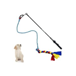 Interactive Dog Training Flirt Pole with Soft Braided Fleece Toy