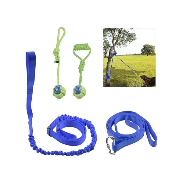 Interactive Outdoor Dog Tug Toy with 2 Chew Rope Toys for Small to Large Dogs