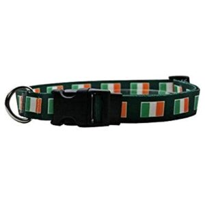 Irish Flag Polyester Dog Collar Size Large for 18 to 28 Inch Necks