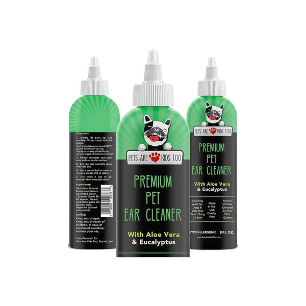 Itch Relief Ear Cleaner for Dogs and Cats with Aloe Vera and Eucalyptus