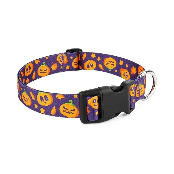 Jack-O'-Lantern Dog Collars Soft Pumpkin Collar for Small Dog Owners