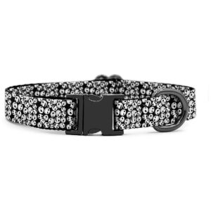 Jack Skellington Dog Collar with Adjustable Nylon Comfort Plus Black Metal Buckles