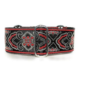 Jacquard Ribbon and Polypropylene Webbing Martingale Dog Collar for XL Dogs with 2" Width