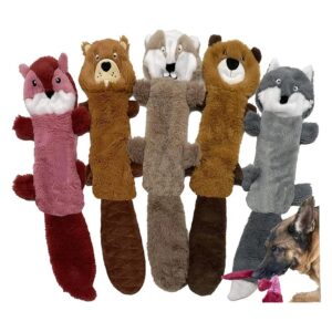 Jalousie 5 Pack No Stuffing Squeaky Dog Toys with Durable Liner and Crinkle Paper