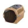 Japan-Made Medium Brown Double Door Pet House with Porcelain Bone Bottom