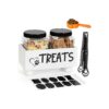 Jar Dog Treat Container with Wooden Storage Box for Cats and Dogs