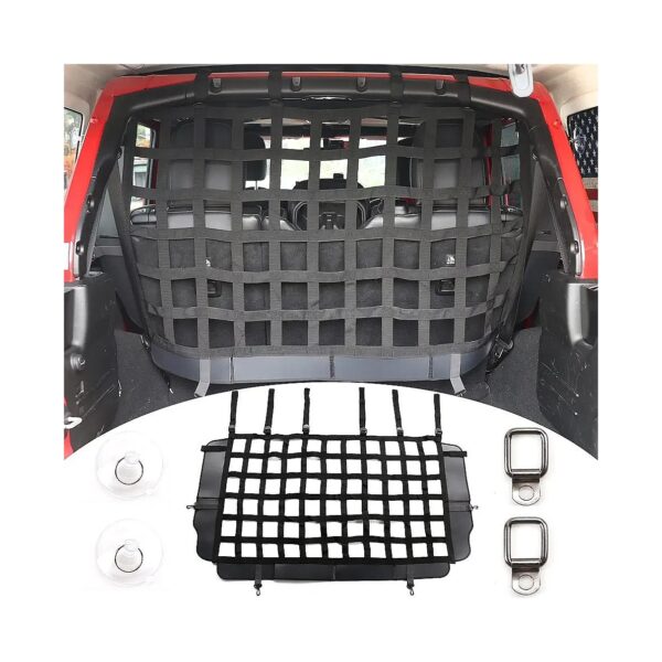 Jeep Wrangler 4 Door Pet Dog Barrier Net Trunk Cargo Isolation for Medium Large Pets Safe