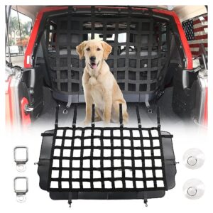 Jeep Wrangler Pet Barrier for Rear Seat Cargo Area Safety Mesh Net Easy Installation