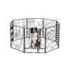 Jet Black Pet Playpen with 8 Panels for Small Medium Large Dogs Indoor Outdoor Use