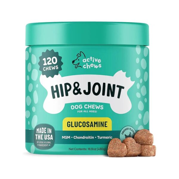 Joint Supplement for Dogs with Chondroitin, Glucosamine, Turmeric, and Vitamin E