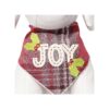 Joyful Christmas Dog Bandanas with Designer Applique for Large Breed Dogs - 100% Cotton