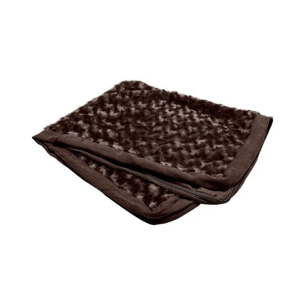 Jumbo Plus Chocolate Dog Bed Cover with Machine Washable Faux Fur and Suede