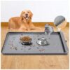 Jumbo Size Dog Bowl Mat with Waterproof Silicone and High Edges for Neat Feeding