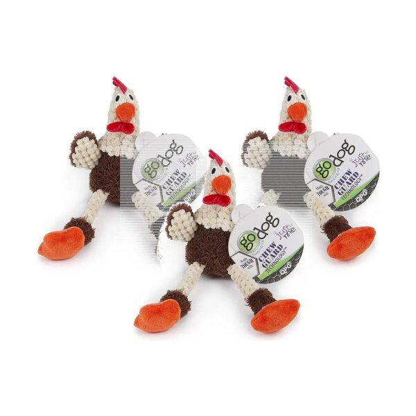 Just for Me Skinny Brown Rooster Plush Toys for Small Breed Dogs