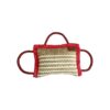 Jute Tug Toy for Puppy Training Playing Red Bite Pillow 3 Handles for Young Dogs