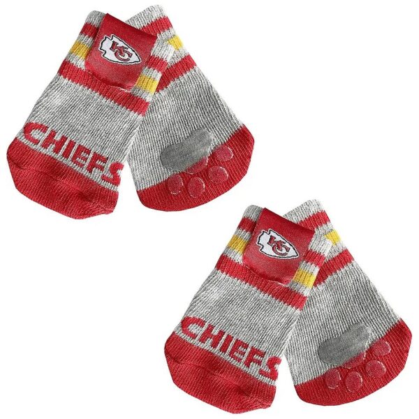 Kansas City Chiefs Team Logo Anti Slip Dog Socks for Small and Medium Pets