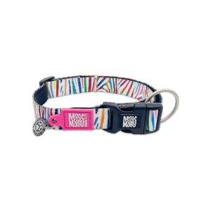 Keep Your Dog Safe and Secure with Adjustable Zebra Print Collar and GPS Enabled ID Tag