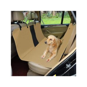 Khaki-Colored Waterproof Dog Car Seat Covers for Outdoor Protection