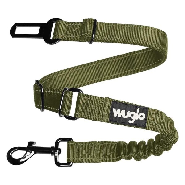 Khaki Universal Dog Seatbelt for Car Travel with Elastic Belt for Comfort