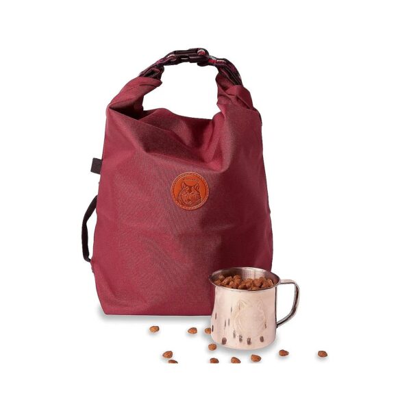 Kibble Bag with Water Resistant Outer and Stainless Steel Mug