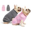 Knit Sweaters for Small Dogs - Stretchable and Fluffy for Winter Wear in Grey and Pink