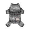 Knitted Dog Pajamas for Small Dogs in Dark Heather Grey XXL Size with Feet and Pocket