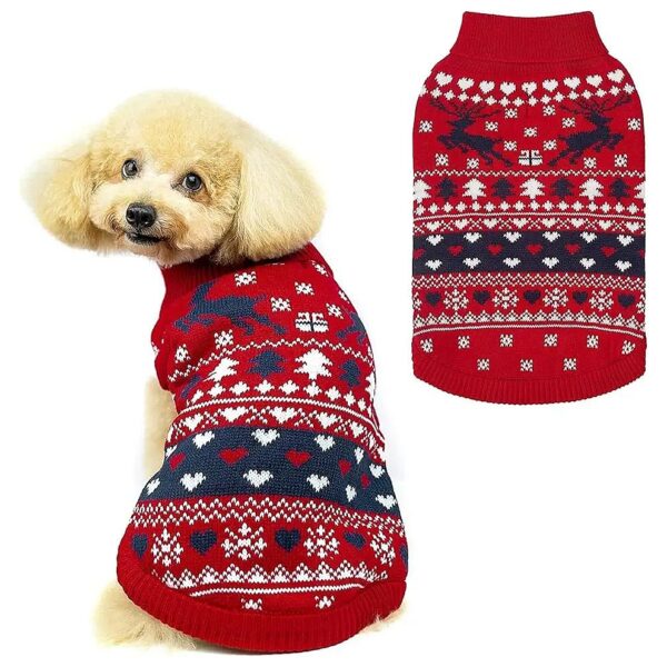 Knitted Dog Sweaters, Classic Christmas Winter Coats for Small Medium Large Dogs