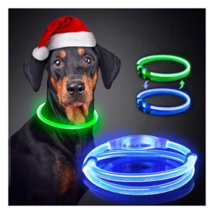 LED Dog Collar with Four Highly Visible Light Modes