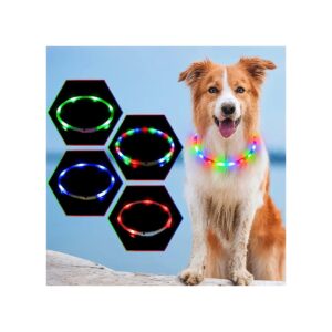 LED Dog Collar with Glowing Safety Features for Small Medium Large Breeds