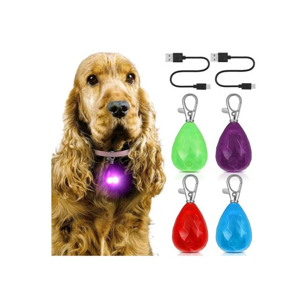 LED Dog Safety Collar Lights for Night Walking with Rechargeable USB Design and 3 Modes