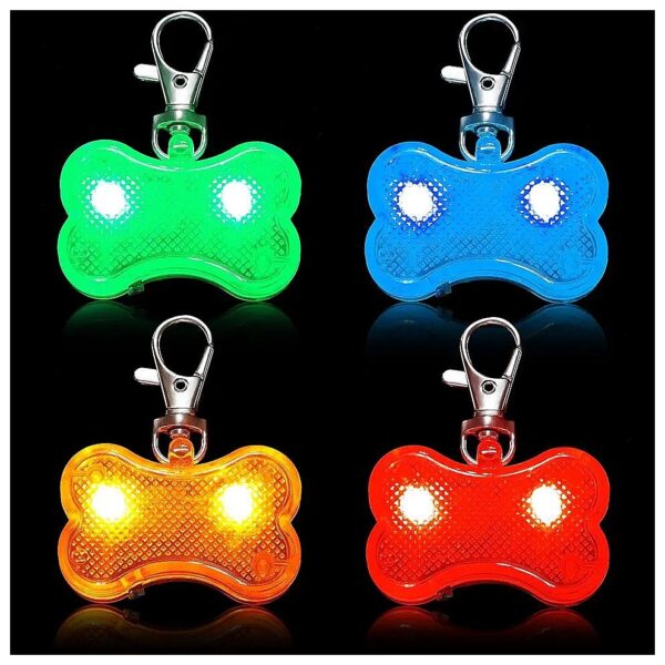 LED Pet Safety Night Walking ID Tag Kit for Dogs with Reflective Collar