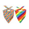 LGBT Rainbow Dog Bandanas Triangle Reversible Scarf Bibs for Small Large X-Large Swagged