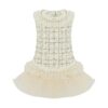 Lace Tulle Pearl Pet Dress for Small Medium Girl Dogs Wedding Party Christmas Halloween