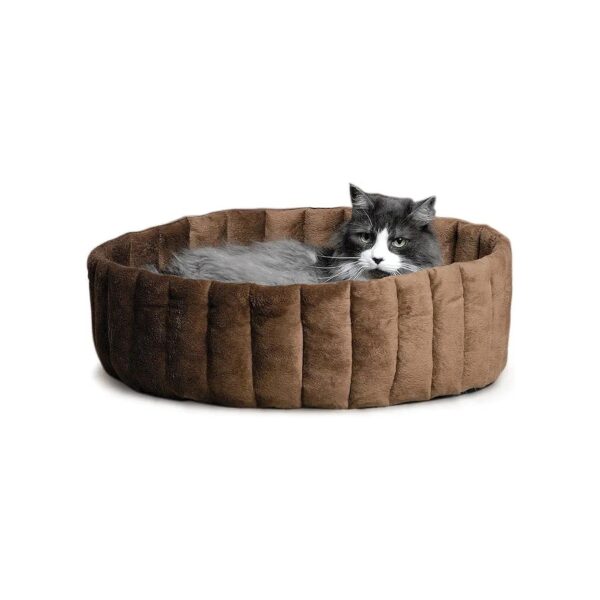 Large 20 Inch Round Pet Bed for Cats and Small Dogs, Soft Microfleece